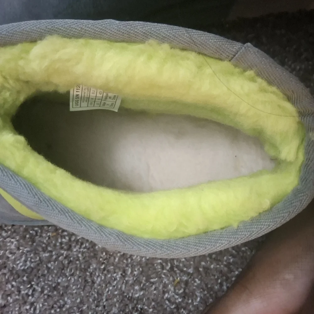 UGG Gray and Yellow Shearling Boots